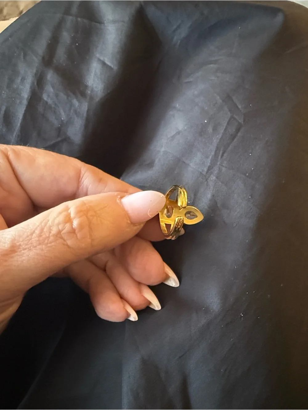 Geometric cz ring 18k gold PVD plated stainless steel